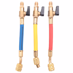 3Pcs R134A Refrigerant Charging Hoses Set With Ball Valve