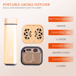 USB Incense Burner Portable Electric Bakhoor Aroma Diffuser - Golden