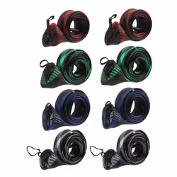 8Pcs Fishing Rod Sleeve Sock, Braided Mesh Rod Sleeve with Lanyard