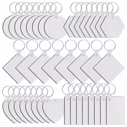 Key Ring Sublimation Blanks Set for Keychain MDF with Key Rings