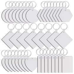 Key Ring Sublimation Blanks Set for Keychain MDF with Key Rings