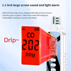 Carbon Monoxide Detectors, LCD Display with 2 AAA Batteries (White)