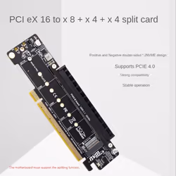 PCIE4.0 Split Expansion Riser Card PCIE X16 TO M.2 NVME Adapter Card