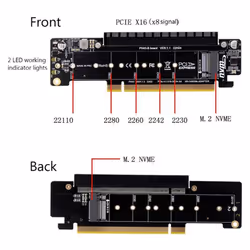 PCIE4.0 Split Expansion Riser Card PCIE X16 TO M.2 NVME Adapter Card