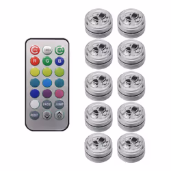 10Pcs Wireless Colorful LED Car Interior Ambient Light