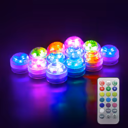 10Pcs Wireless Colorful LED Car Interior Ambient Light