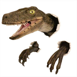 Velociraptor Statue Dinosaur Sculpture Wall Hanging Ornament