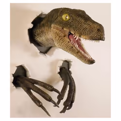 Velociraptor Statue Dinosaur Sculpture Wall Hanging Ornament