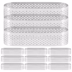 12Pcs Oval Tartlet Molds French Dessert Mousse Fruit Pie Tart Ring