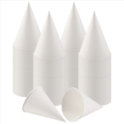 White Paper Cone Cups, Snow Cone Cups,Leakproof Paper Cups 200Pcs