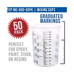 20 Oz (600Ml) Disposable Flexible Clear Graduated Plastic Mixing Cups