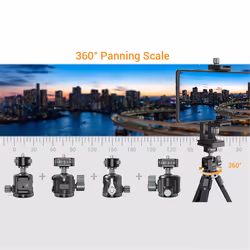 For Mini Ball Panoramic Tripod + Cold Shoe Mount Adapter