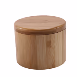 2Pcs Salt Box Wooden Storage Box With Magnetic Swivel Lid Container