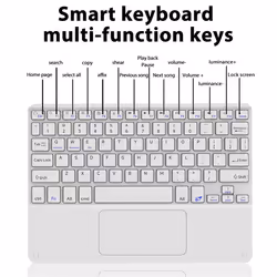 10inches Touchpad Bluetooth Keyboard Compatible with , Black