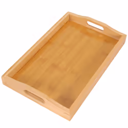 Serving Tray Bamboo - Wooden Tray with Handles