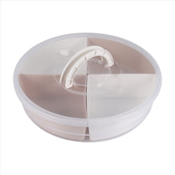 4-Compartment Vegetable Tray Snack Storage Box with Lid Fruit