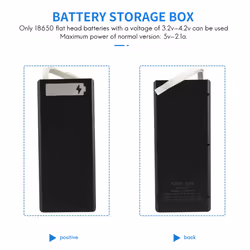 16x18650 Battery Storage Box PD QC3.0 Quick Charge DIY Power Black
