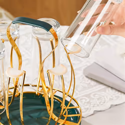 Gold Wrought Iron Drain Cup Holder Kitchen Accessories