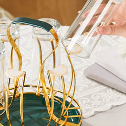 Gold Wrought Iron Drain Cup Holder Kitchen Accessories