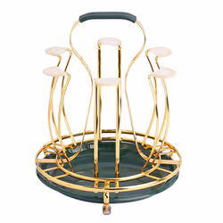 Gold Wrought Iron Drain Cup Holder Kitchen Accessories