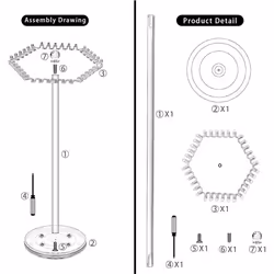Rotating Necklace Organizer,Acrylic Necklace Holder Stand