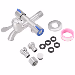 Three Way Tap Sink Faucet Washing Machine 2 Way Angle Valve With Tape