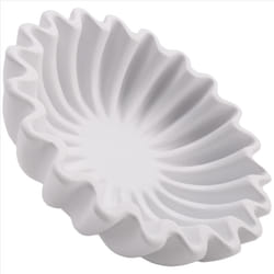 Fluted Ruffle Decorative Bowl -Decor for Living Room Styling, Small-A