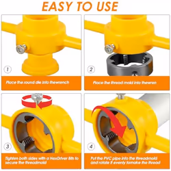 2sets Plastic Pipe Thread Die Kit,PVC Pipe Threader Plumbing Tool Kit