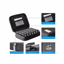 Weekly Pill Organizer Case 3 Times One Day Portable Travel Pill Box