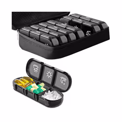 Weekly Pill Organizer Case 3 Times One Day Portable Travel Pill Box