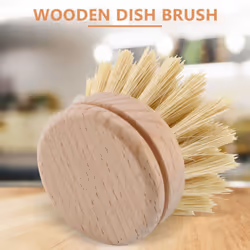 6 Pcs Replacement Brush Heads Wooden Cleaning Dish Brush Kitchen