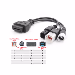 For 3Pin / 4Pin 6Pin OBD Cable OBD2 3 In 1 Plug Adapter