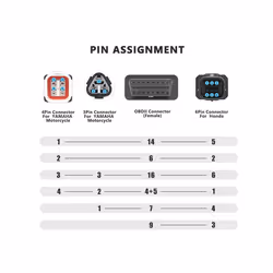 For 3Pin / 4Pin 6Pin OBD Cable OBD2 3 In 1 Plug Adapter