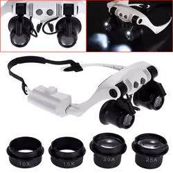 Headband LED Magnifying Glass Headlamp Microscope Watch Repair