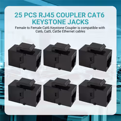 25 Pcs Rj45 Coupler Cat6 Coupler Female to Female Insert Coupler