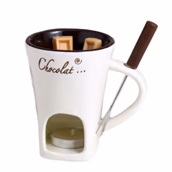 Fondue Mug Set Chocolate Cheese Milk Cream Making Set White
