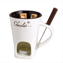 Fondue Mug Set Chocolate Cheese Milk Cream Making Set White