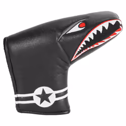 1Pc Black PU Leather with Embroidery Magnet Putter Headcover
