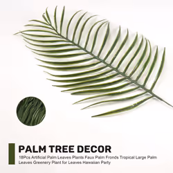 18Pcs Artificial Palm Leaves Plants Faux for Leaves Hawaiian