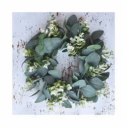 2 Pack Green Eucalyptus Wreath Round Wreath Artificial Wreath