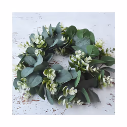 2 Pack Green Eucalyptus Wreath Round Wreath Artificial Wreath