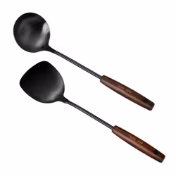 Wok Spatula and Ladle,Skimmer Ladle Tool Set, 14 Inches Spatula