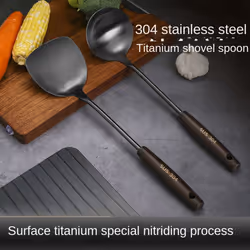 Wok Spatula and Ladle,Skimmer Ladle Tool Set, 14 Inches Spatula