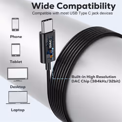 USB C Headphones Magnetic Wired Earbuds with Microphone