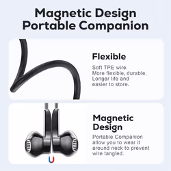 USB C Headphones Magnetic Wired Earbuds with Microphone