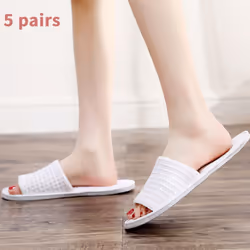 Spa Slippers, 5 Pairs Open Toe Toe Disposable Slippers Fit Size