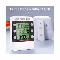 Digital Dual Kitchen Timer, 3 Channels Count UP/Down Timer