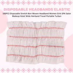 100PCS Disposable Stretch Non-Woven Headband Women Portable