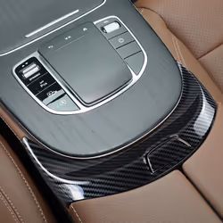 Car Center Console Armrest Box Trim Switch Buttons Cover Carbon Fiber