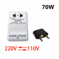 110V/120V To 220V/240V Dual Channel Voltage Converter Adapter EU Plug